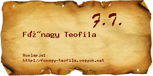 Fónagy Teofila névjegykártya